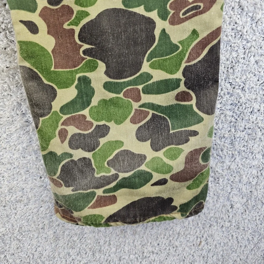 Vintage 70s Saftbak Water Repellent Frogskin Duck Camo Pants 42x31 Hunting USA